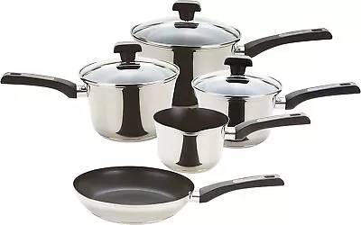 £94.49 • Buy Prestige Non Stick Pot & Pan Sets 5 Piece Stainless Steel Pan Set Induction
