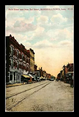 Main Street East From 2nd St Marshalltown Iowa Postcard • $0.35