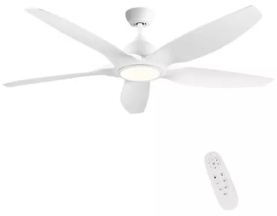 Nestfair 60 In. Intergrated LED Indoor White Ceiling Fan With Remote And 5 Blade • $166.59