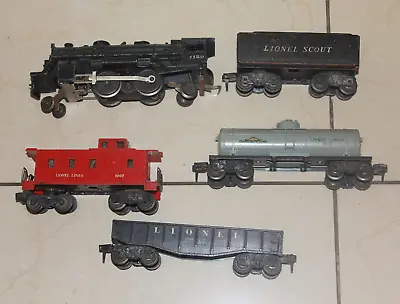 Lionel Scout Set W/ 1001 Steam Engine 1001T Tender & Freight Cars Postwar Trains • $60