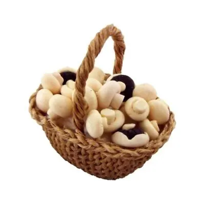 Dolls House Hand Made Basket Of Mushrooms Miniature Country Kitchen  • £13.99