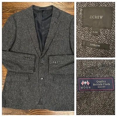 J Crew Ludlow X Moon Fabrics Tweed Gray Herringbone Blazer 44R • $142.99