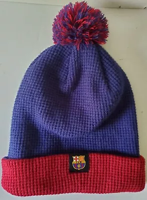 Nike FC Barcelona Winter Beanie Hat Pom Pom Barca Football Futbol Soccer - EUC  • $18