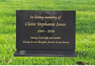 Granite Memorial Plaque With Stone Display Stand Personalised Grave Marker • £49