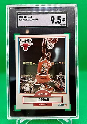 1990 Fleer NBA MICHAEL JORDAN SGC 9.5 Dunking Variation Chicago Bulls CT2 • $13.50