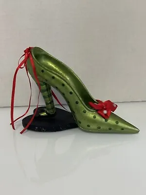 Mark Roberts Shoe Figureine Green And Black High Heel  Witch Legs Heart Base • $28