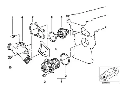 BMW E36 E34 THERMOSTAT HOUSING KIT 323is325i328i525iZ3M3 BOLT SET • $55.33