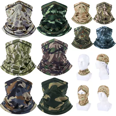 Men Women Tactical Camo Balaclava Bandana UV Protection Scarf Neck Gaiter Mask • $4.99