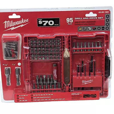 Milwaukee Tool 95pc Drill & Drive Bit Set #48-89-1561 Magnetic Thunderbolt Taper • $38.97