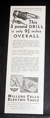 1930 Old Magazine Print Ad Miller Falls Electric Tools 3/8  Electric Drill! • $12.99