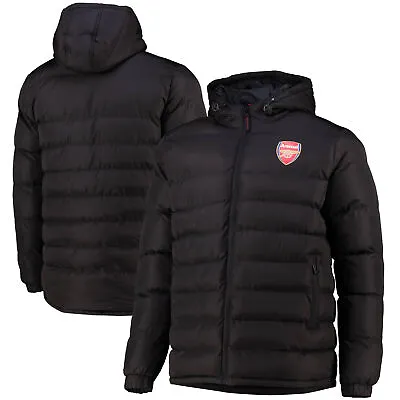 £40.78 • Buy Arsenal Football Jacket Down Touch Quilted Puffer Top Full Zip Black - Mens
