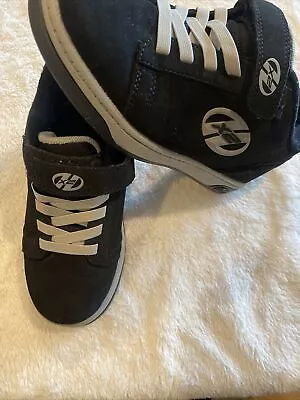 Heelys Size 3 Youth Plus X2 Shoes W/Wheels X Lids Black Silver • £16.09