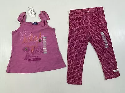 Naartjie Baby Girls Pink Cotton Tank Top Legging Pant 2Pc Set 18-24M • $20