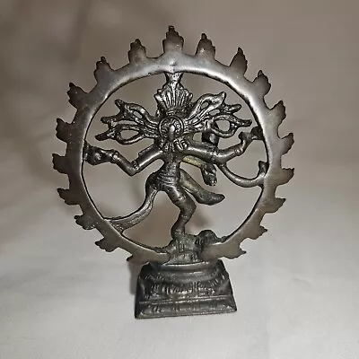 Vintage Nataraja Lord Shiva Hindu Goddess Of Dance Solid Brass Statue • $79.63