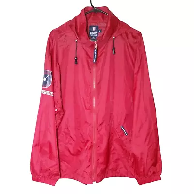 VTG Chaps By Ralph Lauren Golf Jacket Hidden Hood Windbreaker Fullzip Red Mens M • $19.49