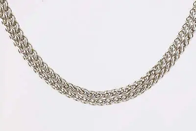 18  Filli Menegatti 925 Silver Yellow Gold Double Wheat Chain Necklace (51.50g.) • $280