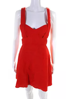 Marciano Women's Linen Sleeveless A Line Cut Out Mini Dress Red Size 2 • $34.81