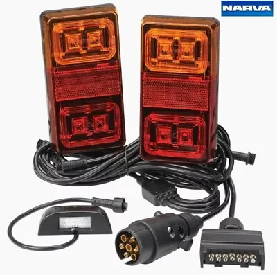 $139.80 • Buy Narva LED Plug And Play Trailer Lamp Kit Rectangular 12V 93560BL2 Easy DIY