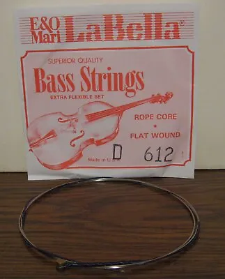 Bass Violin String - E & O Mari LaBella Rope Core Flat Wound D612 1990s Vintage • $49.95