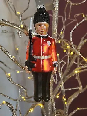 £11.99 • Buy Gisela Graham Painted Glass Soldier Hanging Christmas Decoration