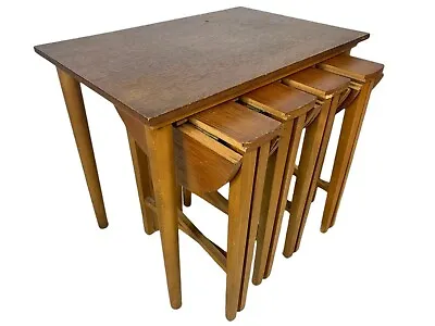 Vintage Poul Hundevad Mid Century Danish Teak Set Of 5 Nesting Tables • £195