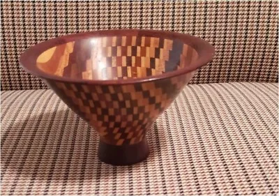 Beautiful Hand Made Maple Oak Mahogany And Walnut Wooden Bowl • $50