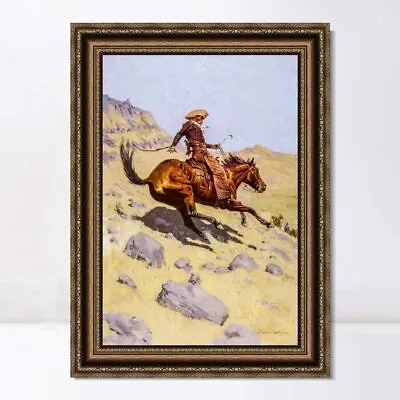 Framed Art Giclee Print The Cowboy 1902 By Frederic Remington Home Decorations • $87.99