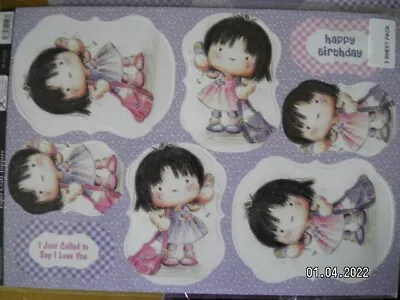 Beautiful Kanban Die Cut Toppers 'Chatty Girl'  (772) • £1