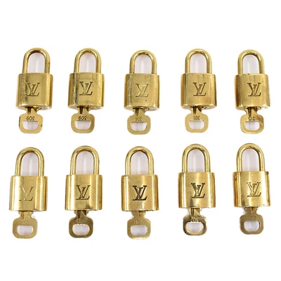 $36 • Buy Auth LOUIS VUITTON Padlocks Keys 10 Sets Bag Accessory Gold LV AL02041