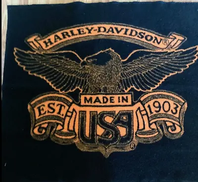 $15 • Buy Harley Davidson Made In USA Biederlack Throw Blanket 54x48 Reversible Orange