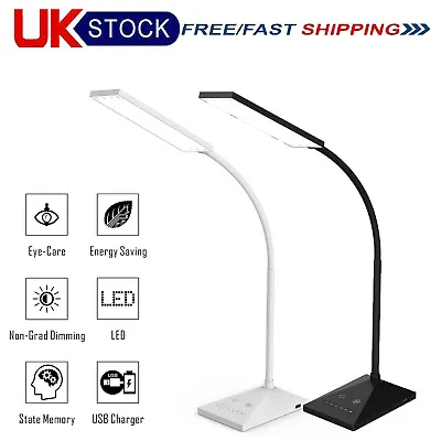 12W LED Desk Lamp For Reading Office Work Gooseneck Adjustable Touch Table Lamp • £17.88