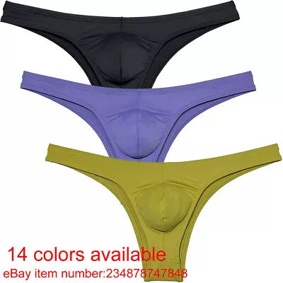 Mens Second-skin Bikini Briefs Underwear Ergonomically Bulge Pouch Cheeky Briefs • $6.99