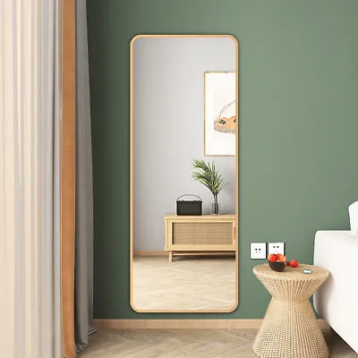 £33.94 • Buy Gold Metal Framed Long Full Length Wall Mirror Bedroom Dressing Room Hanging UK