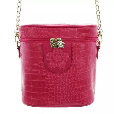 Mary Quant Daisy Vanity Bag Chain Shoulder Embossed Faux Leather Pink /Tym Women • £116.86