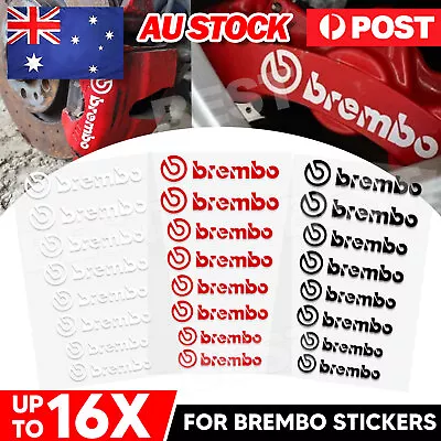 UP16x Brembo Hi Temp Vinyl Decal Sticker Set For Brake Caliper Car Bike Mods AUS • $8.85