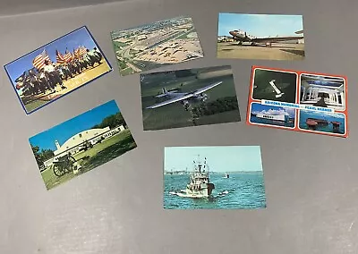Vintage Lot Of 7 Military Ship Air Planes Memorial Base Museum Postcards • $14.95