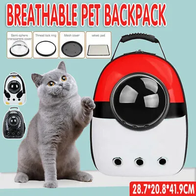 Cat Dog Breathable Pet Carrier Bag Outdoor Travel Transparent Space Backpack AU • $25.55