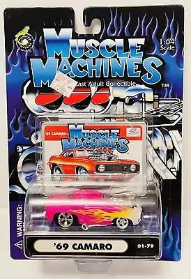 Muscle Machines 1969 Camaro Pink With Flames 01-79 1/64 NOS 2001 • $9.69