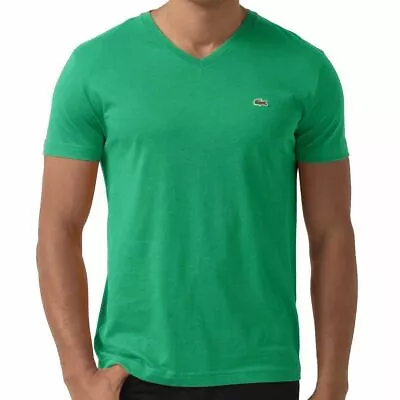 $43.78 • Buy New Lacoste Men's Premium Pima Cotton V-neck Shirt T-shirt Chlorophyll Green