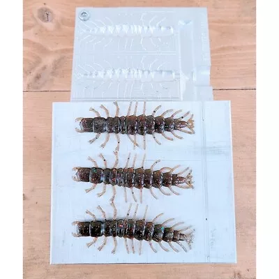 Aluminum Fishing Soft Bait Mold - 3  X 3 Cavities Hellgrammite Mold • $98