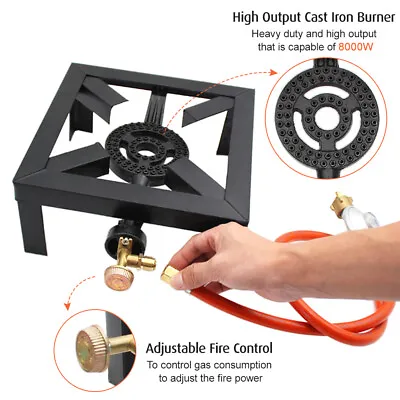£33.49 • Buy 8KW Gas Boiling Ring Cast Iron Burner Large LPG Stove Fire Control Stove G Z9A9