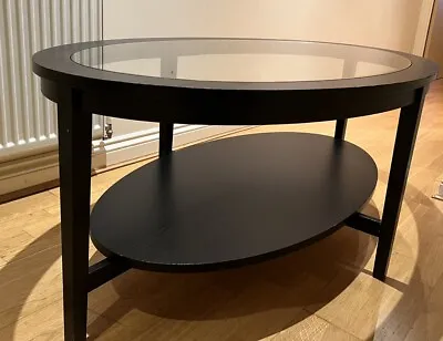MALMSTA Coffee Table Black-brown Size: 130x80 Cm Glass • £40