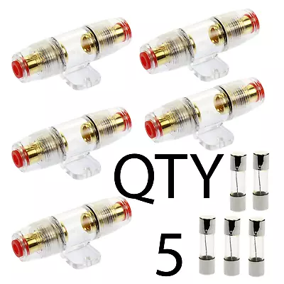 (5) AGU Fuse Holder Fuseholder Voodoo Car Audio 4 6 8 Gauge Inline  20 Amp • $18.99