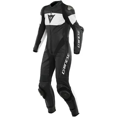 Coverall Motorcycle Woman Entire Leather Suit Dainese Imatra Black White TG 40 • $727.95