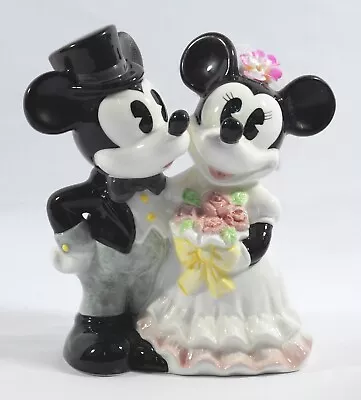Disney Mickey And Minnie Mouse Vintage Wedding Cake Topper Ceramic Bride & Groom • $23.99