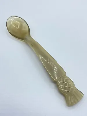 Beautiful Antique 1920s Scottish Thistle Buffalo Horn Carved Spoon • £20