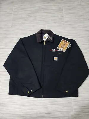 $89.99 • Buy Vtg Carhartt J01 BLK Blanket Lined Duck Detroit Work Jacket USA Mens 52 - C807