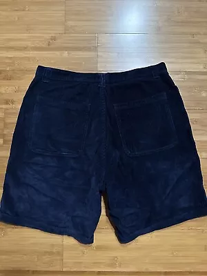 Vintage OP Ocean Pacific Sport Navy Corduroy Long Shorts Men's Tag Size 36 • $49.99