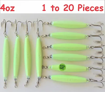 Diamond Jig 4oz/113g Glow Saltwater Fishing Lures W/Treble Hook Select Qty • $12.99