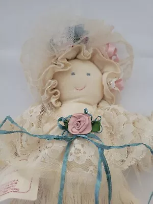 Vintage Handmade Muslin And Lace Rag Doll With Original Store Tag • $9.95